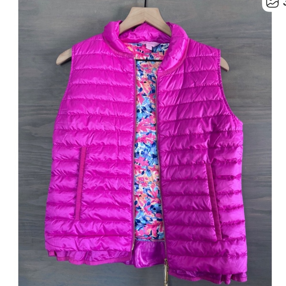 Lilly Pulitzer Cora Hot Pink Puffer Vest - Picture 4 of 4